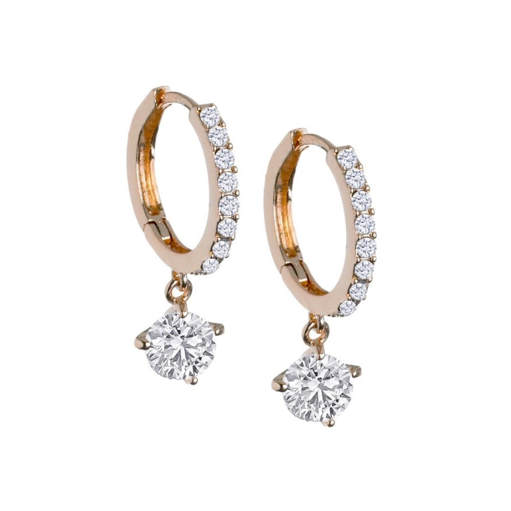18k Gold Filled Swarovski Diamond Hoop Earrings for women